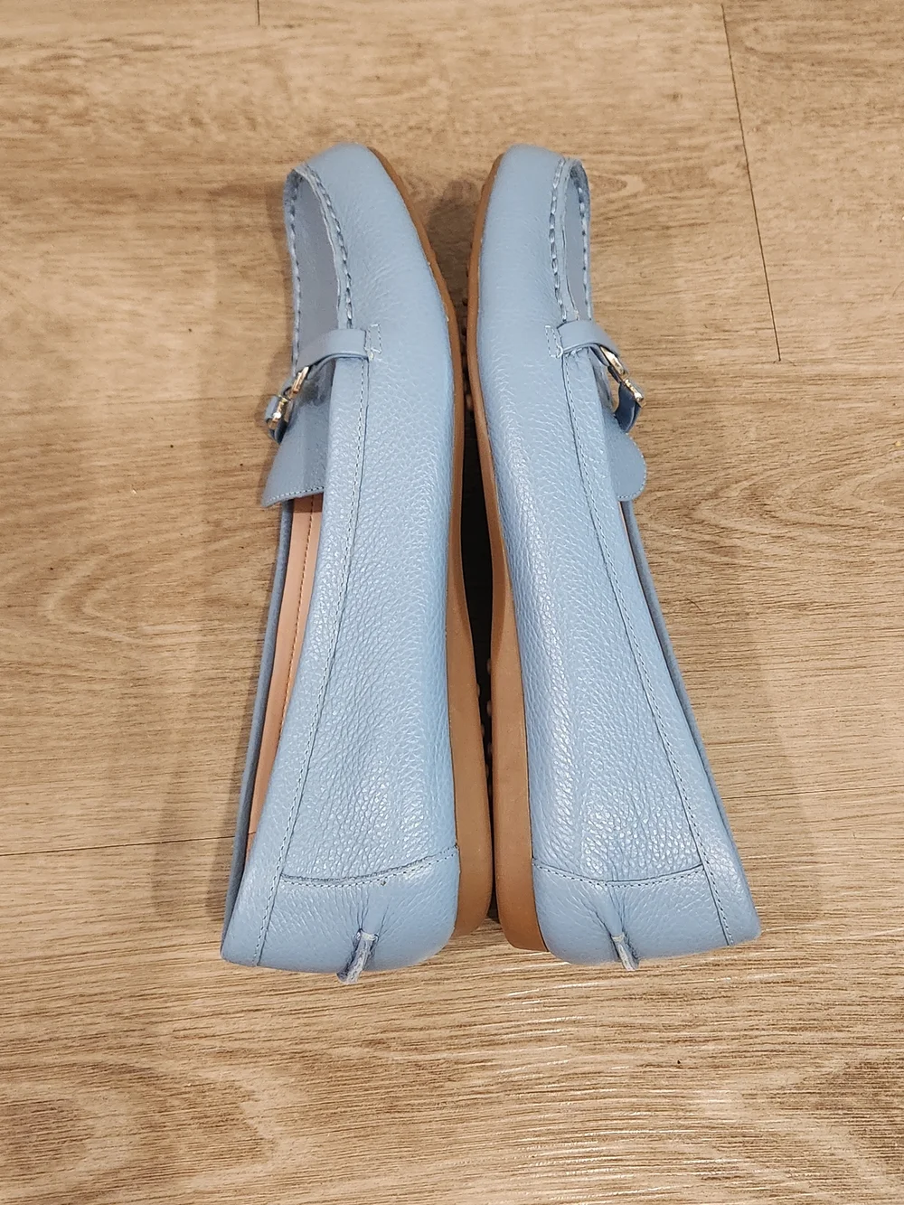 NEW Kate Spade Bernice Slip On Light Blue Leather Driving Moccasin Loafer Size 8